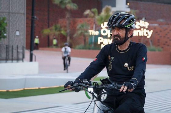 Sheikh Mohammed Goes On A Bike Tour On the Site of Expo 2020 Dubai!