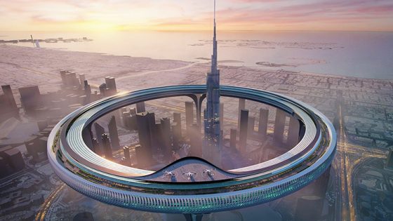Dubai Architects Propose A  Giant ‘550M-Tall-Ring’ Design  Surrounding Burj Khalifa